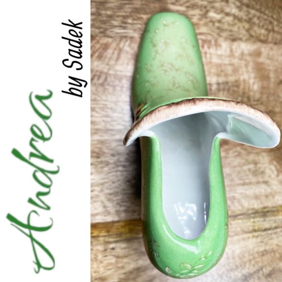ANDREAโS BY SADEK Vintage Victorian Shoe Boot Green Floral - Picture 4 of 10